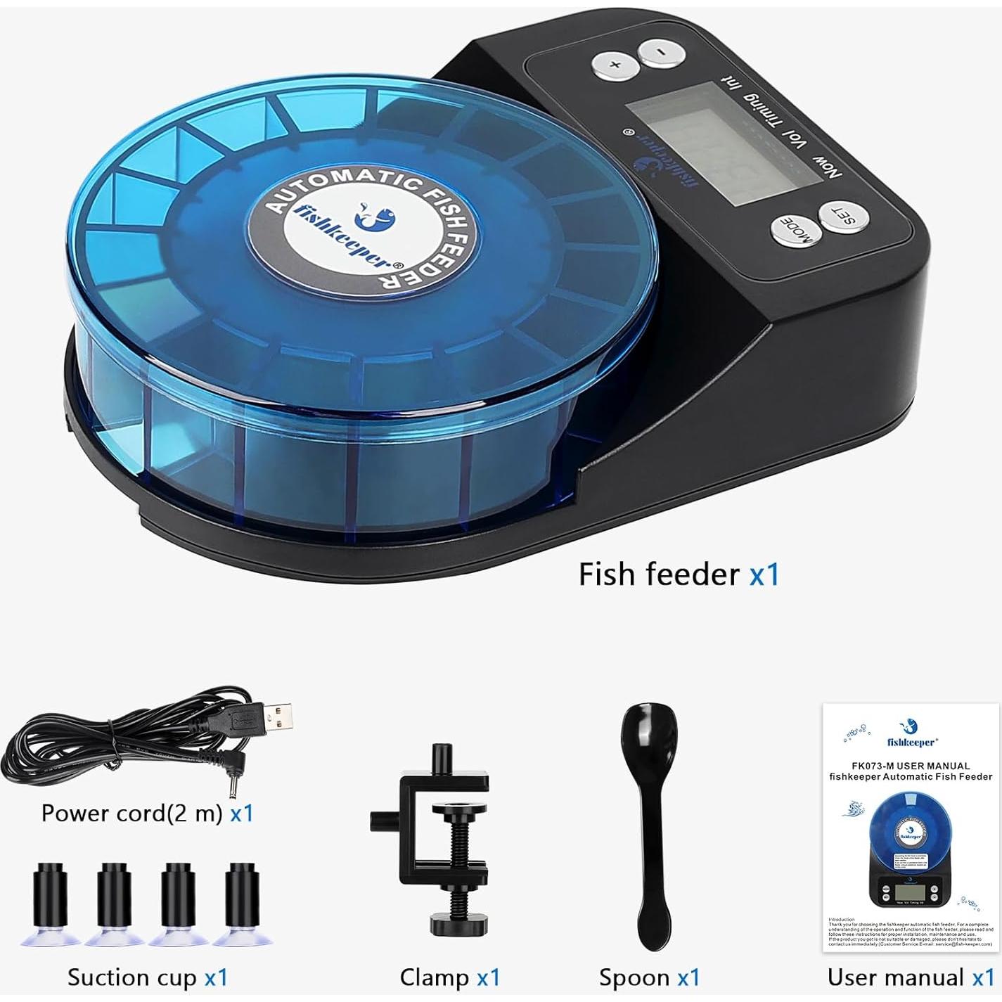 Alimentador Automático de Peces fishkeeper 2025 Recargable 380g