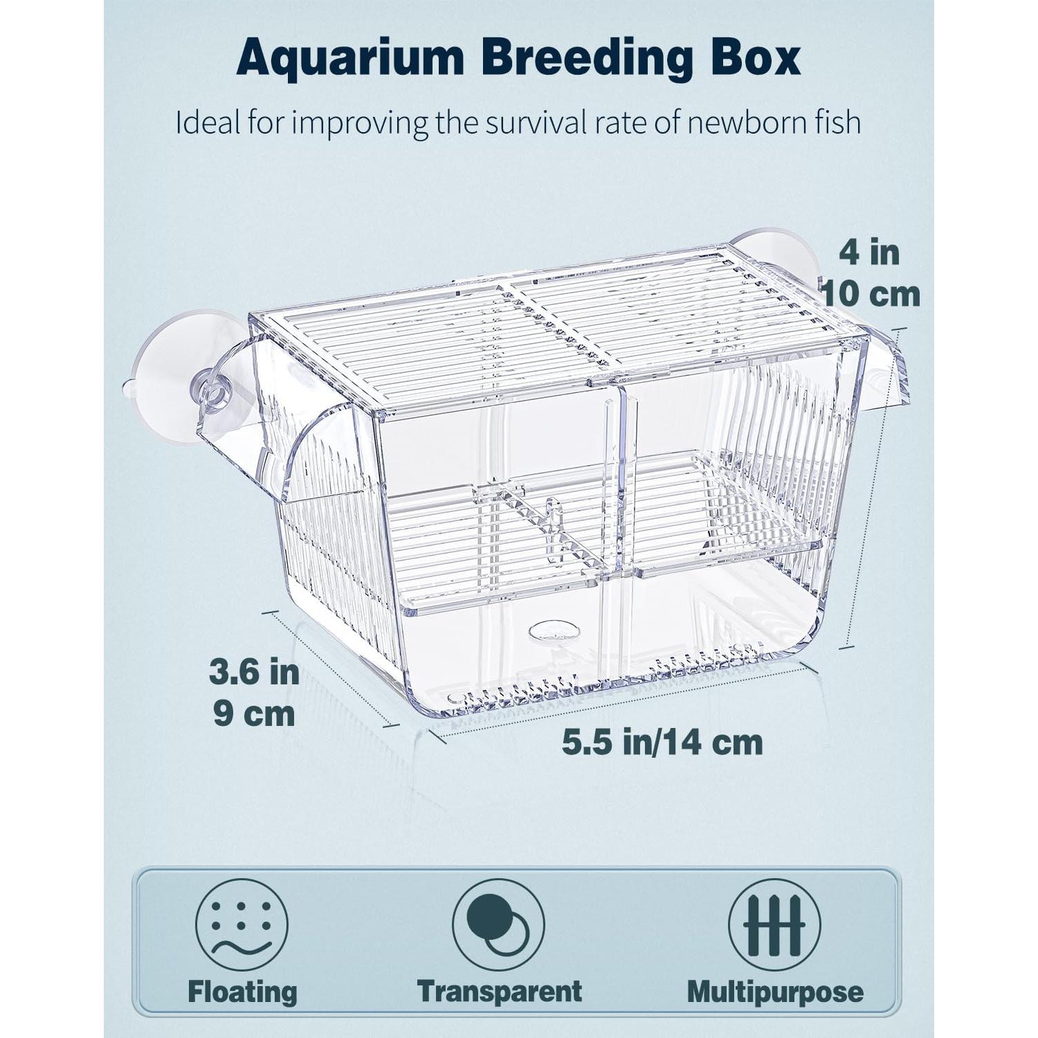 Caja de Cría Mediana Pawfly para Alevines de Peces 14x9.1x9.9cm