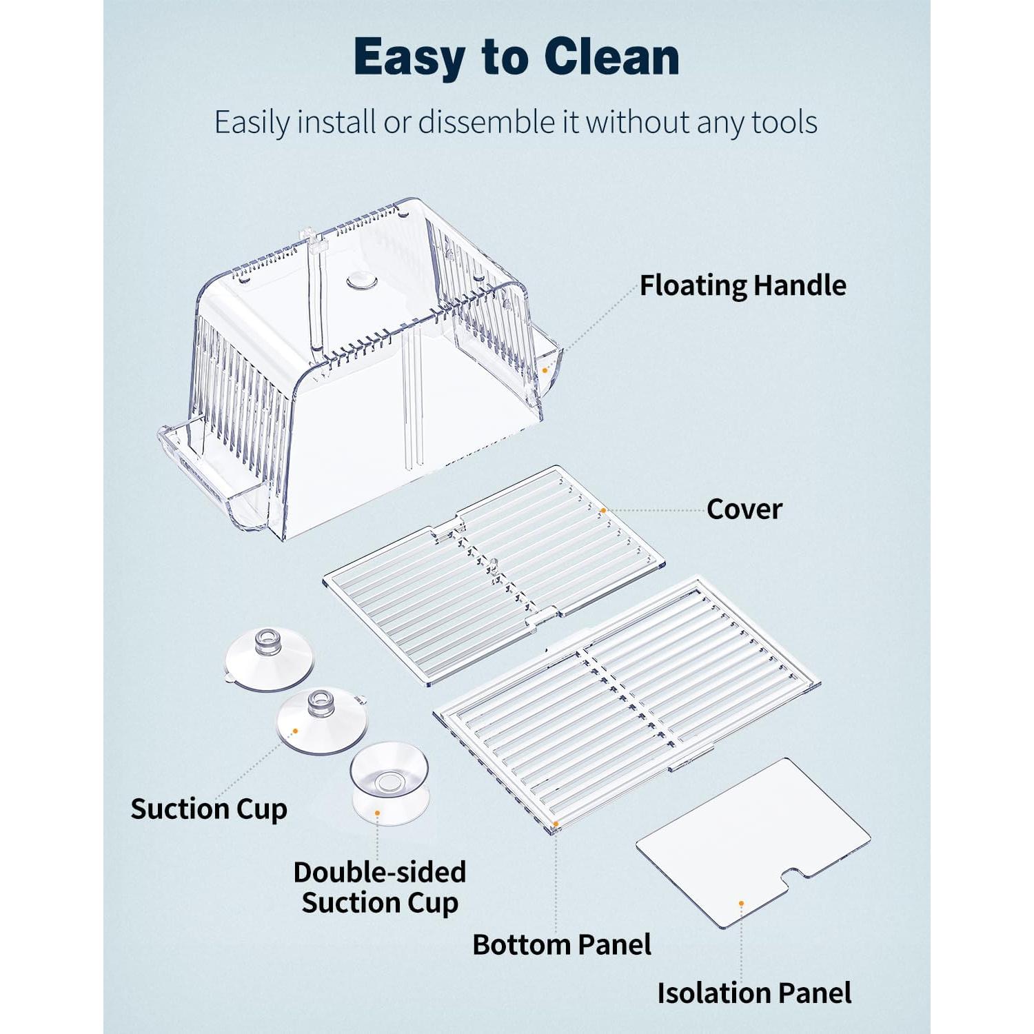 Caja de Cría Mediana Pawfly para Alevines de Peces 14x9.1x9.9cm