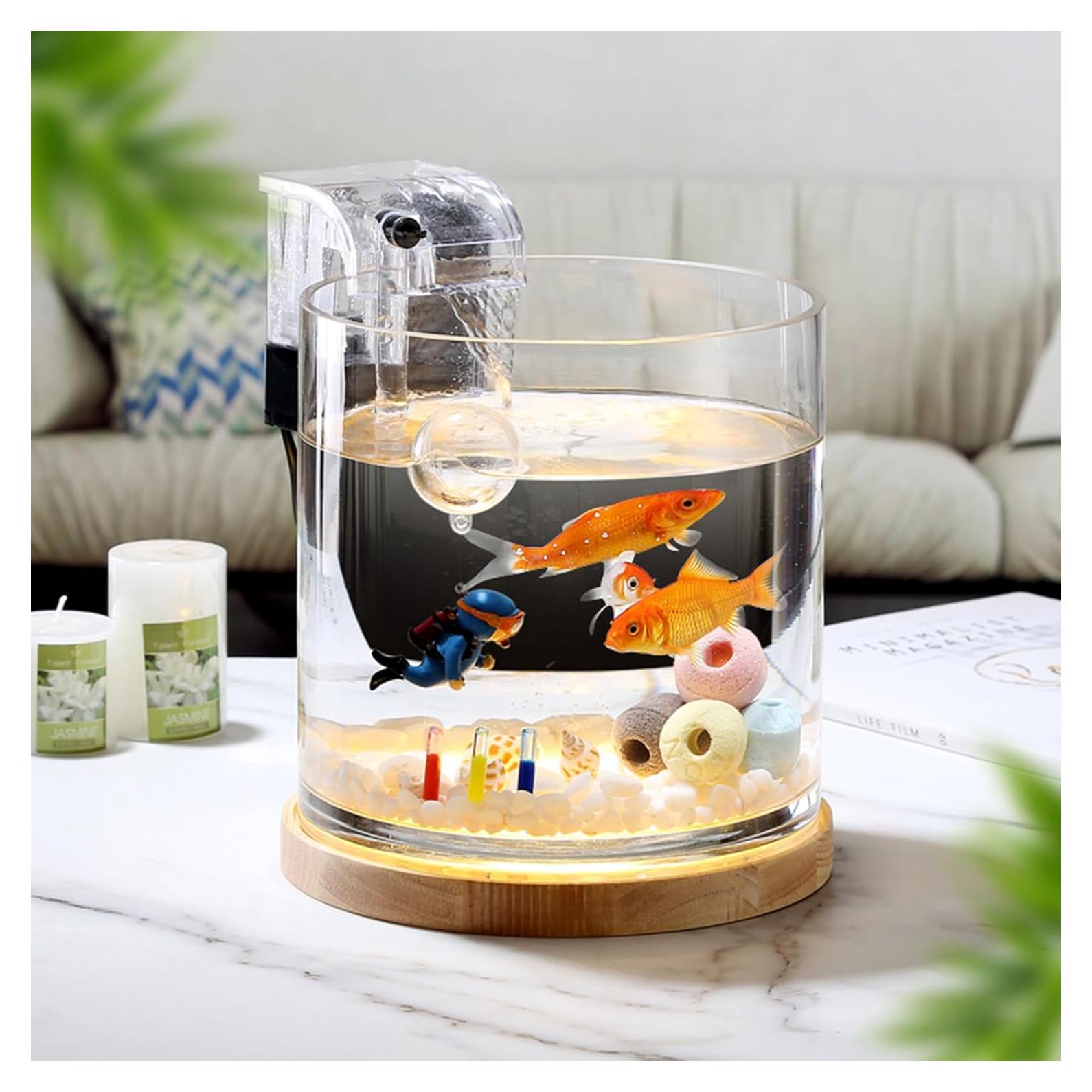 Kit de Acuario 3 Litros SANOSY con Luz LED y Filtro