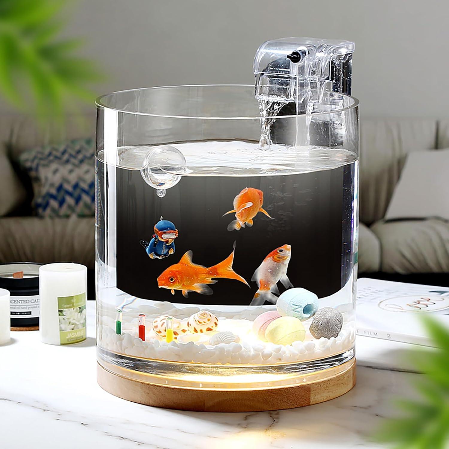 Kit de Acuario 3 Litros SANOSY con Luz LED y Filtro