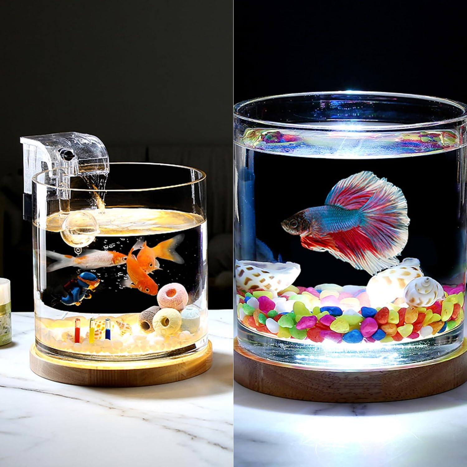 Kit de Acuario 3 Litros SANOSY con Luz LED y Filtro