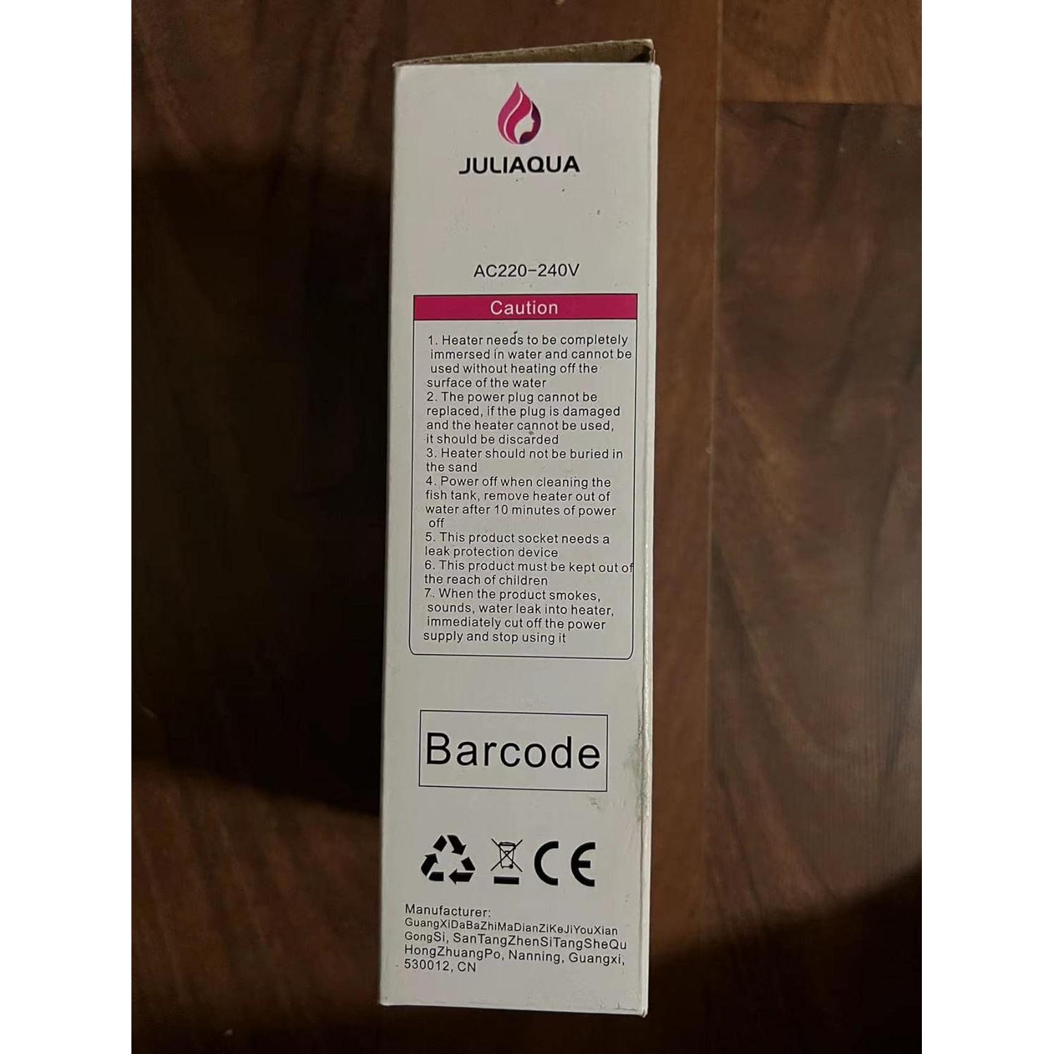 Calentador de Acuario JULIAQUA 150W con Pantalla Digital