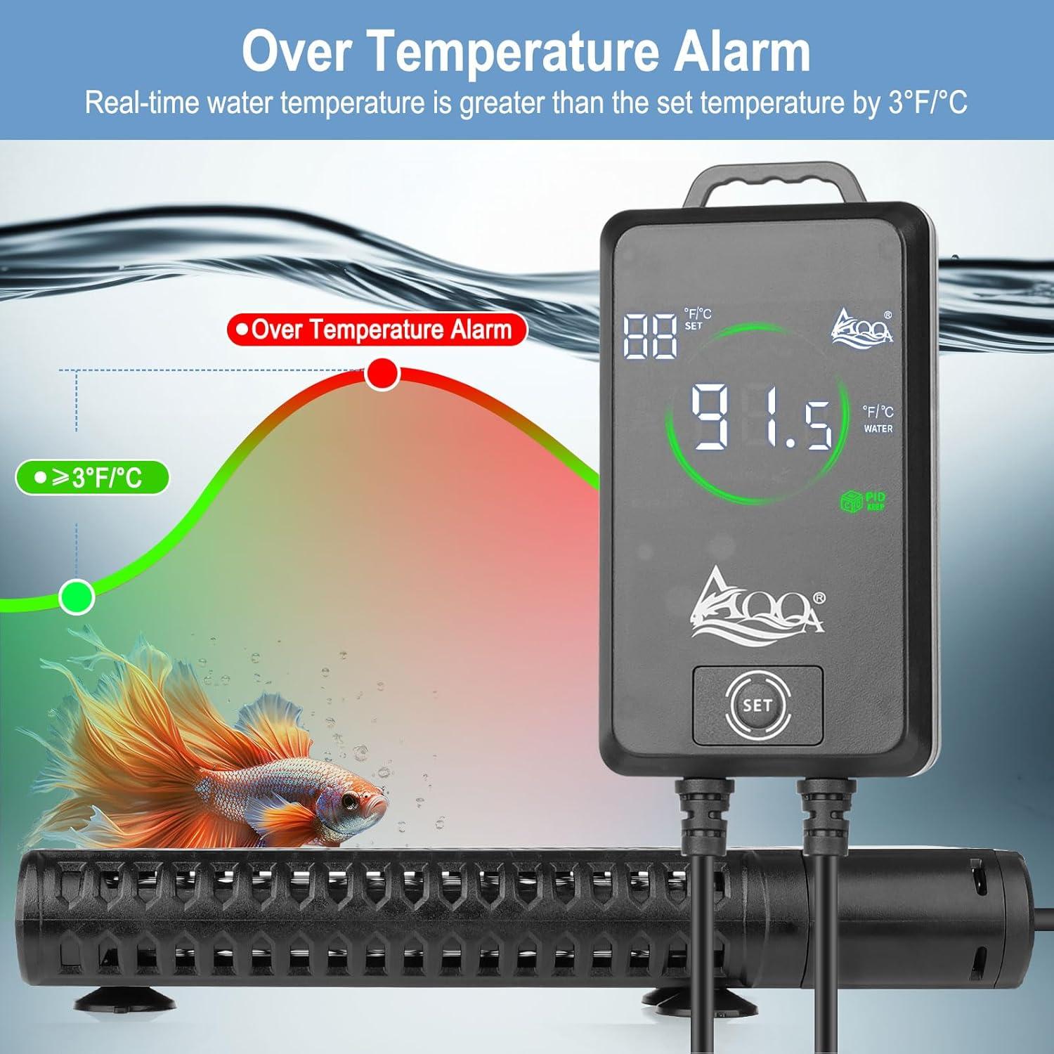 Calentador de Acuario AQQA 1200W para 650 a 860 litros