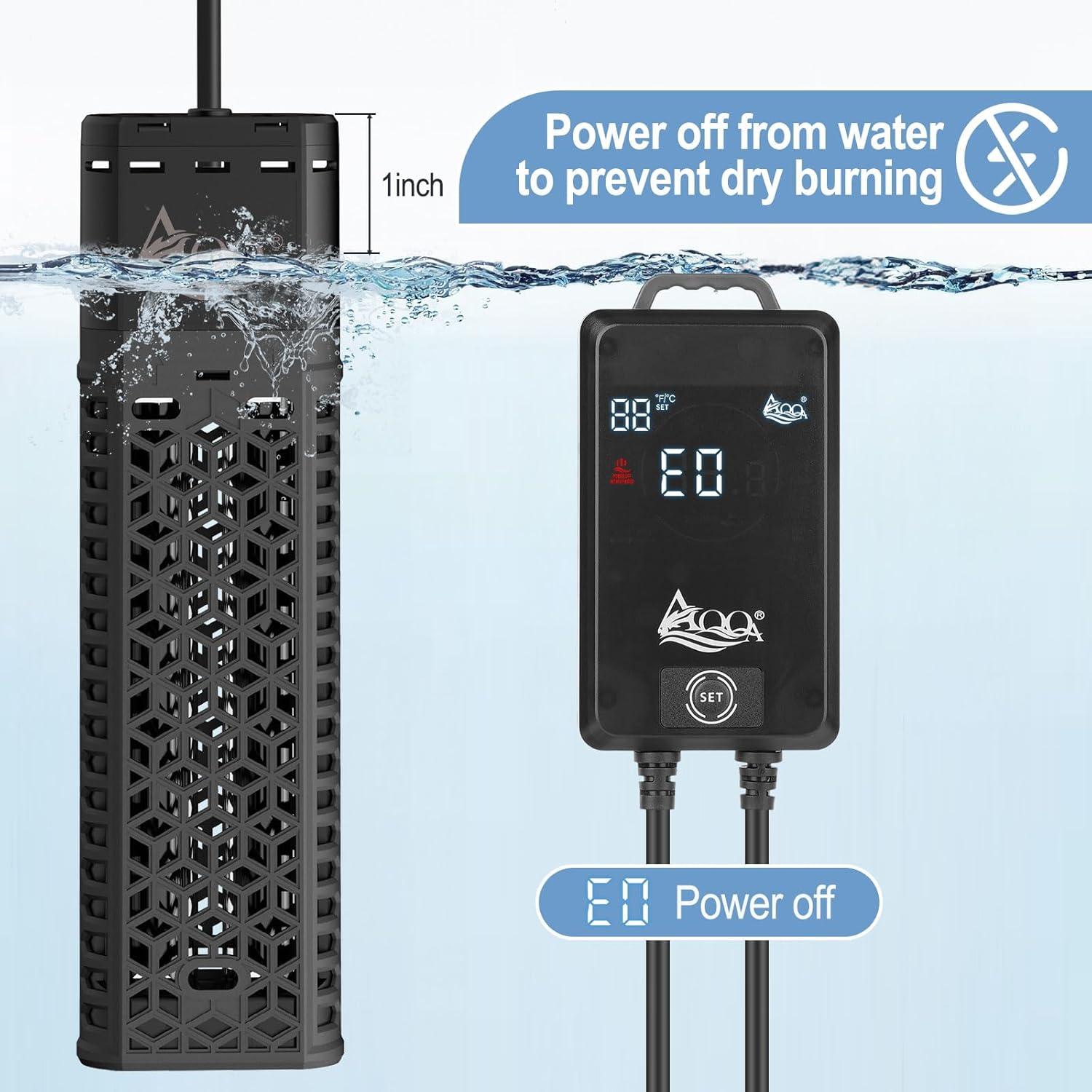 Calentador de Acuario AQQA 1200W para 650 a 860 litros