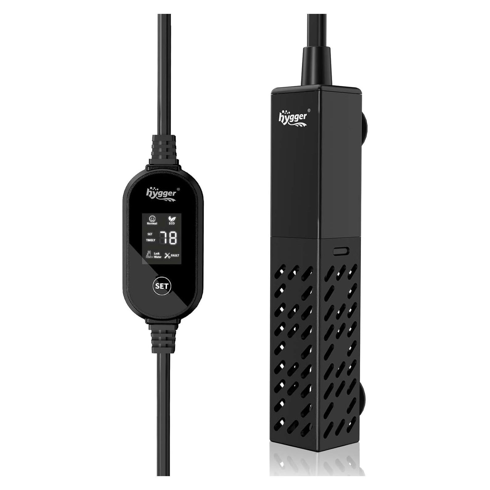 Calentador de Acuario Hygger 25W Cerámica Control LED 20-34°C