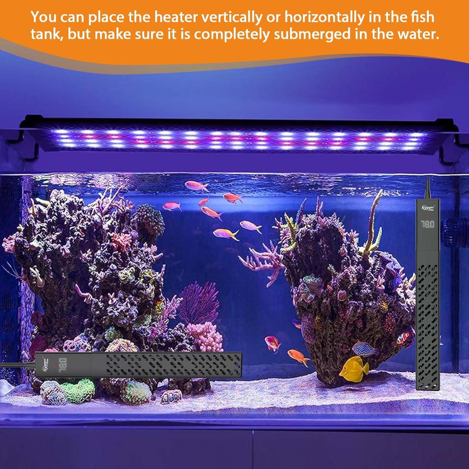 Calentador de Acuario Hygger 25W Cerámica Control LED 20-34°C