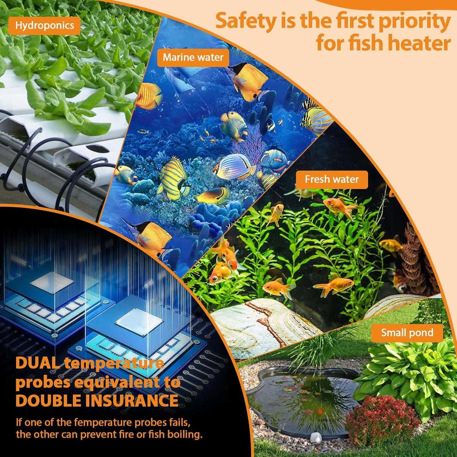 Calentador de Acuario Hygger 25W Cerámica Control LED 20-34°C