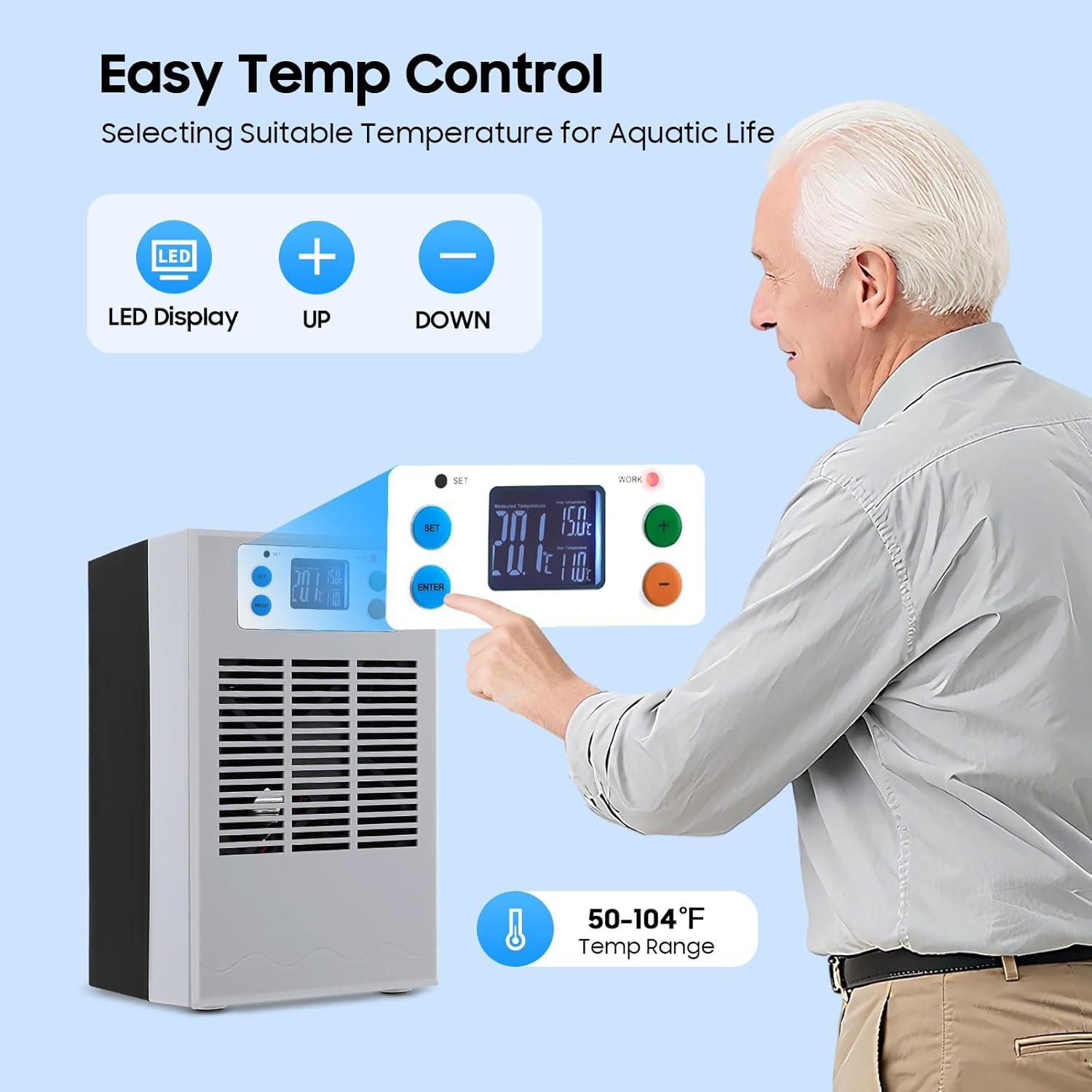 Enfriador de Acuario 30L PERFERATE 100W Control Temperatura