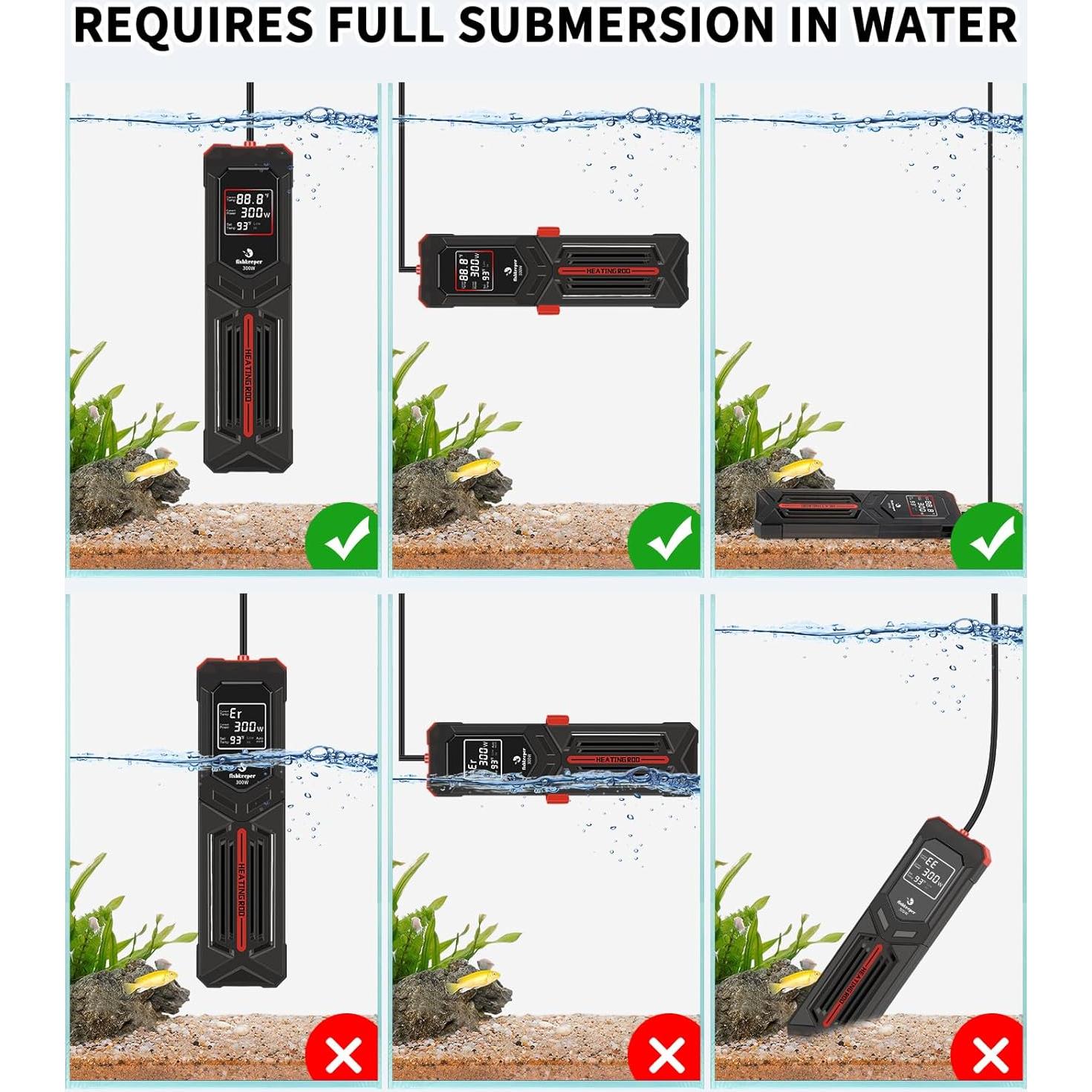 Calentador de Acuario Fishkeeper 300W para 100-200 Litros