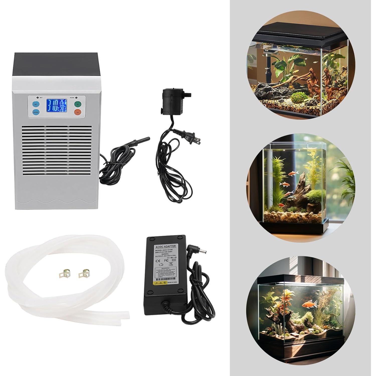 Enfriador de Agua para Acuario 30L 100W Temperatura Ajustable