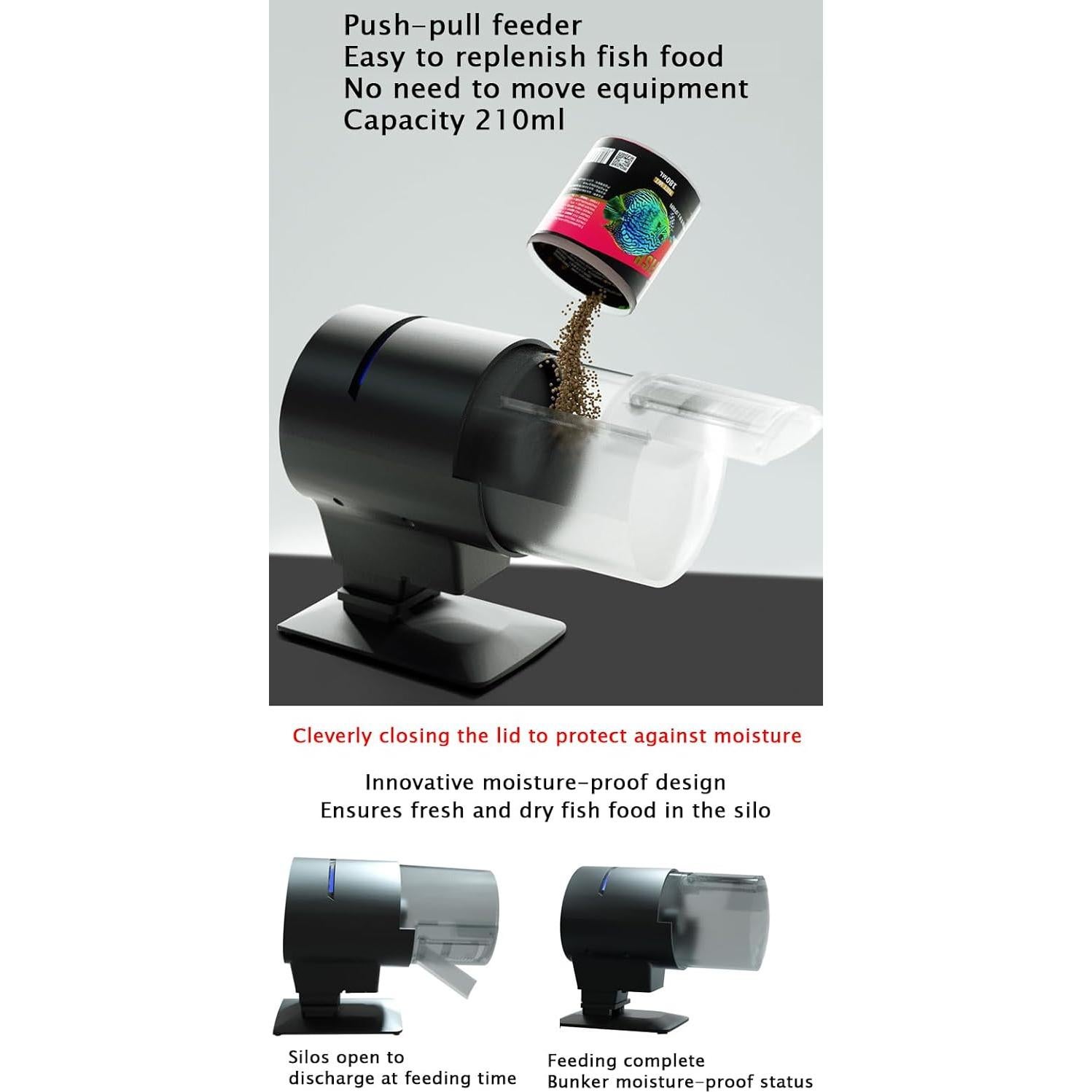 Alimentador Automático para Acuarios xixibuy 210ml Batería