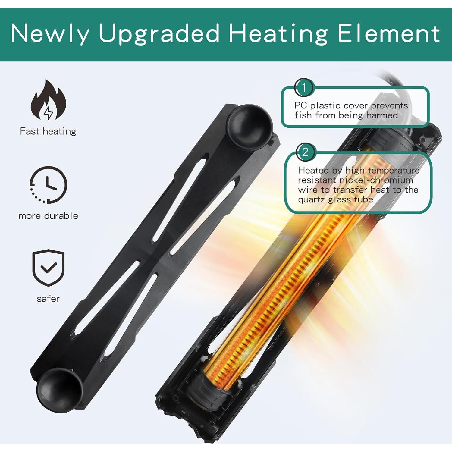 Calentador de Acuario Hygger 200W para 95-189 Litros