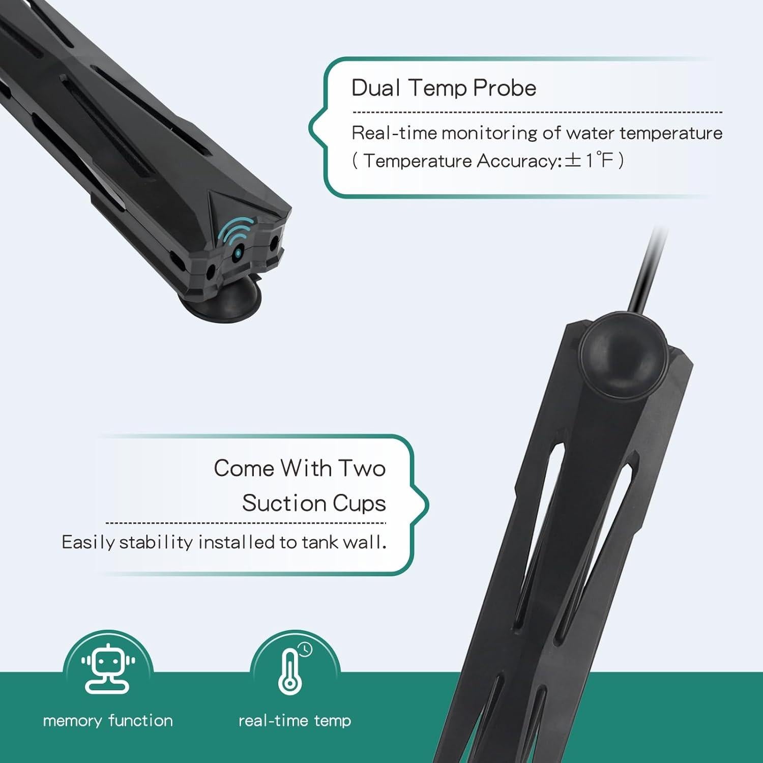 Calentador de Acuario Hygger 200W para 95-189 Litros