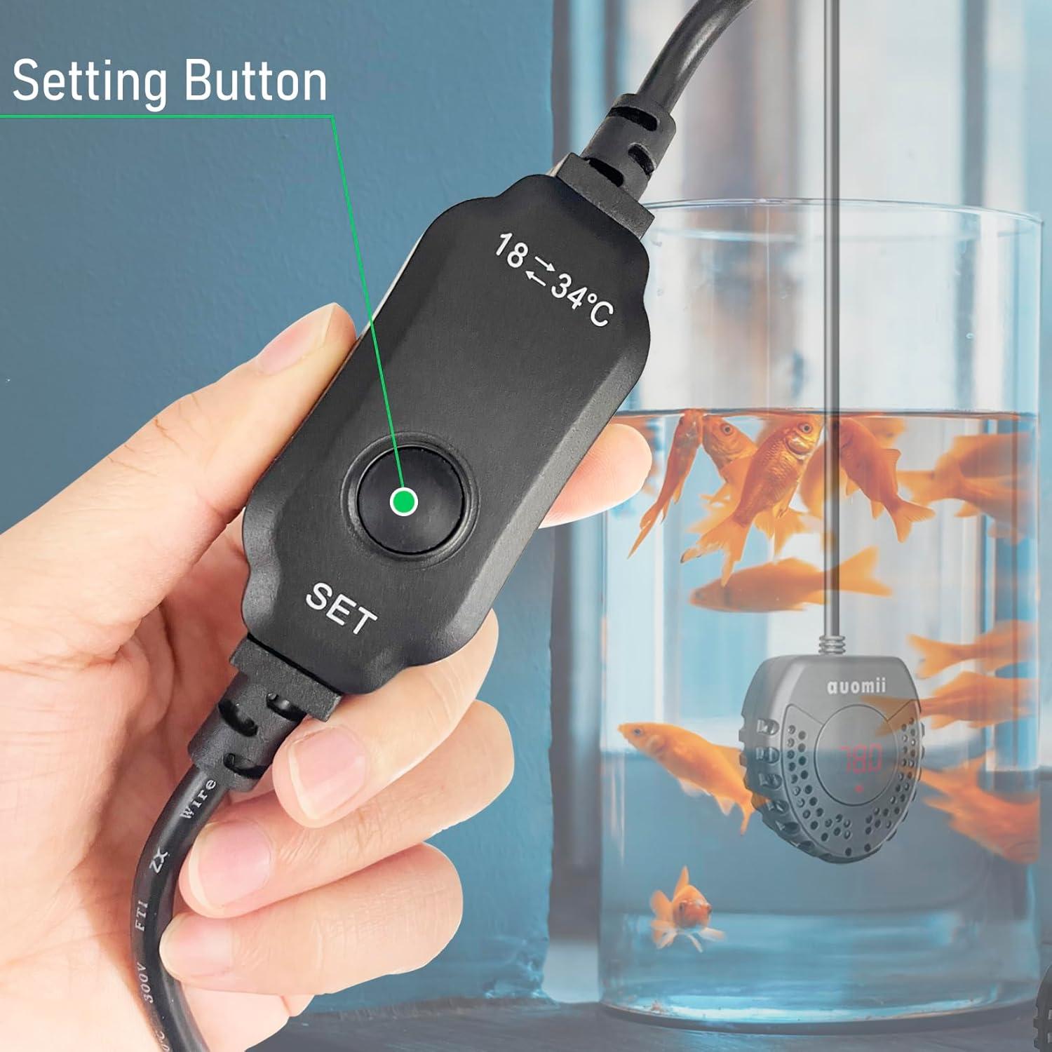 Calentador de Acuario AUOMII 50W con Controlador de Temperatura