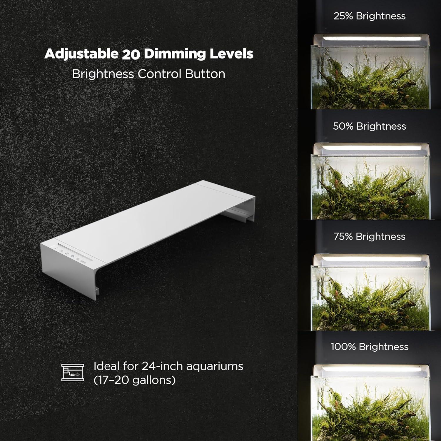 Luz LED para Acuario ONF Flat One+ 24" Amarillo Blanco 70W