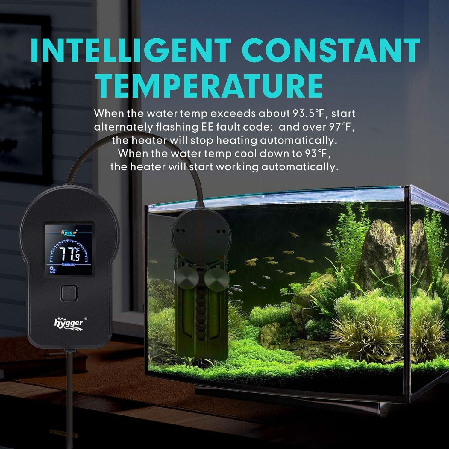 Calentador de Acuario Hygger 500W para 227-454 Litros