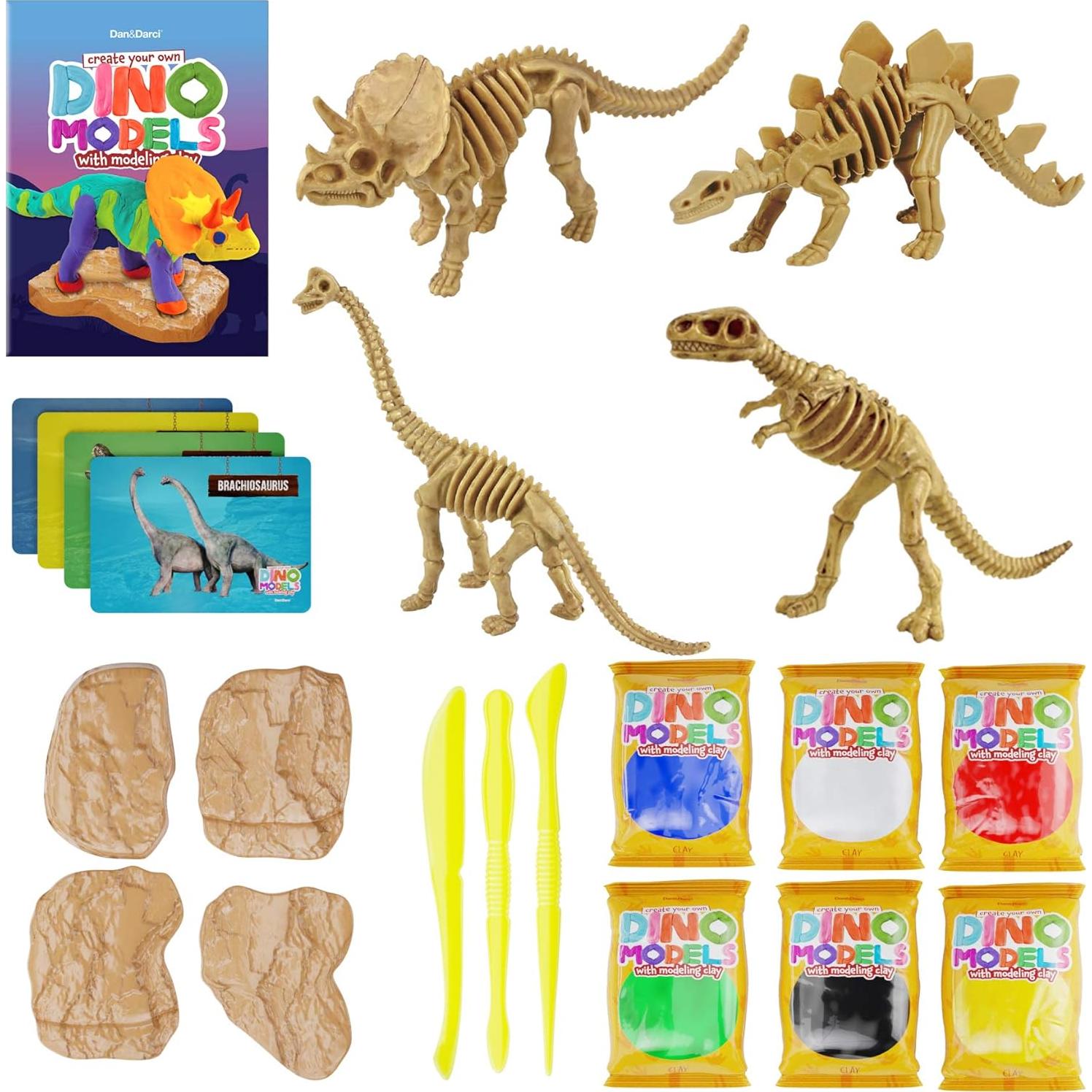 Kit de Manualidades Dan&Darci - Modela 4 Dinosaurios