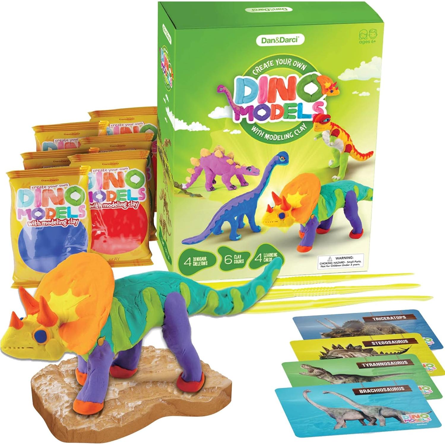 Kit de Manualidades Dan&Darci - Modela 4 Dinosaurios