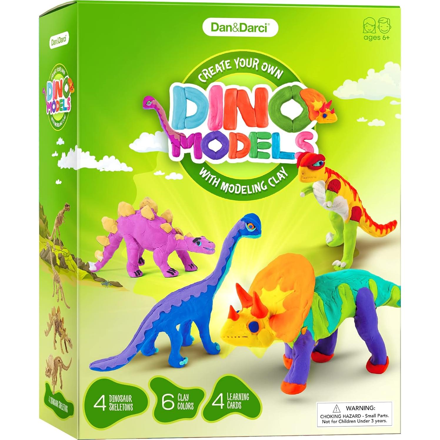 Kit de Manualidades Dan&Darci - Modela 4 Dinosaurios