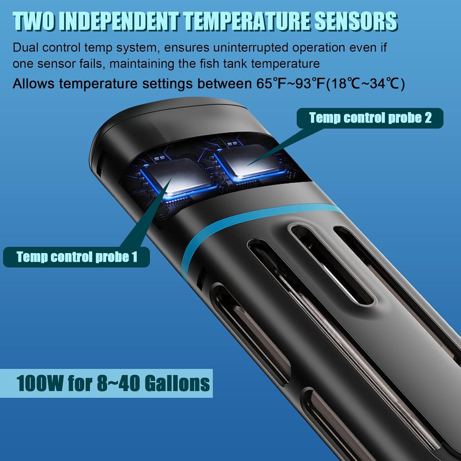 Calentador de Acuario LYPHARD 100W Sumergible 8-40 Galones