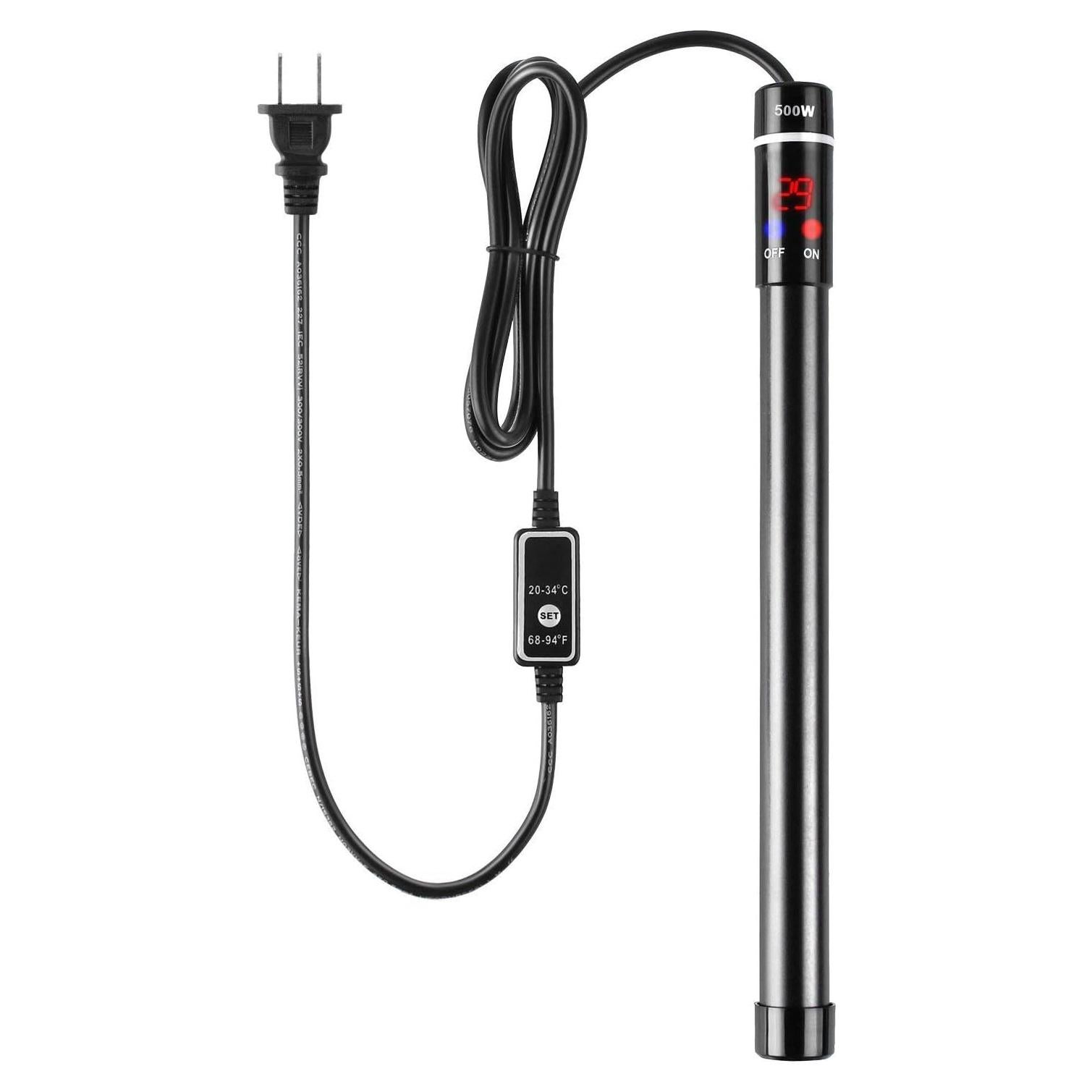 Calentador de Acuario MQ 500W Titanio 70-80 Galones LED