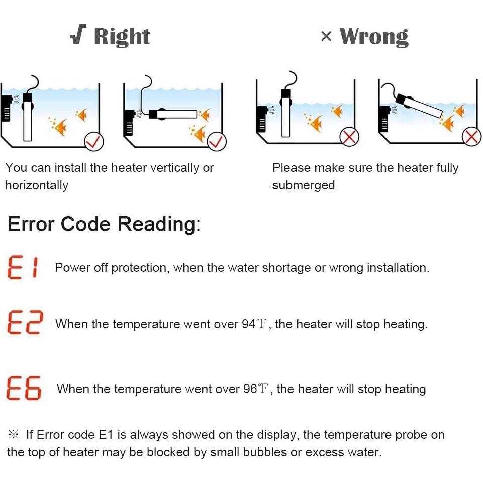 Calentador de Acuario MQ 500W Titanio 70-80 Galones LED