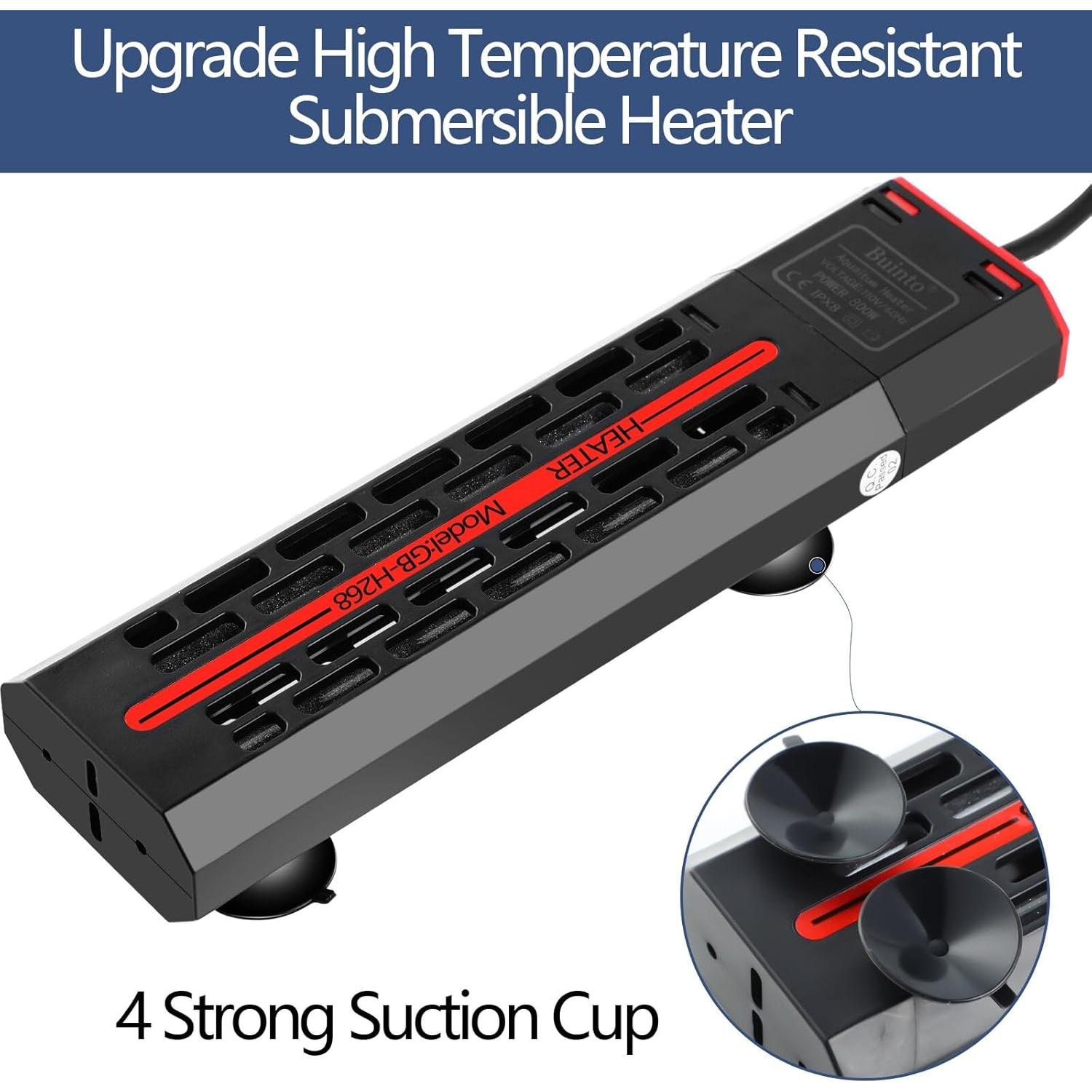 Calentador de Acuario Buinto 1200W Sumergible con Control LED