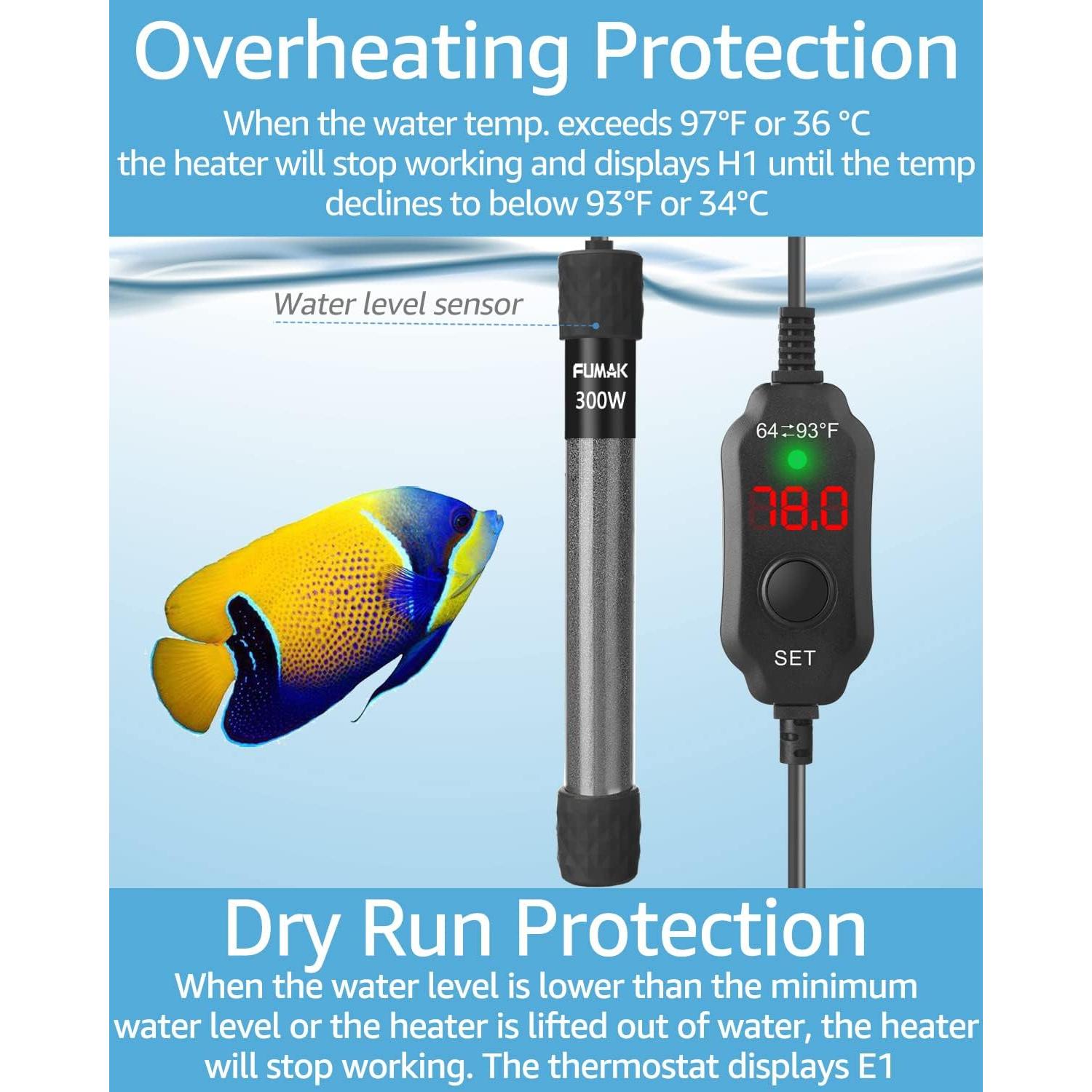 Calentador de Acuario 300W Waayon con Pantalla Digital LED