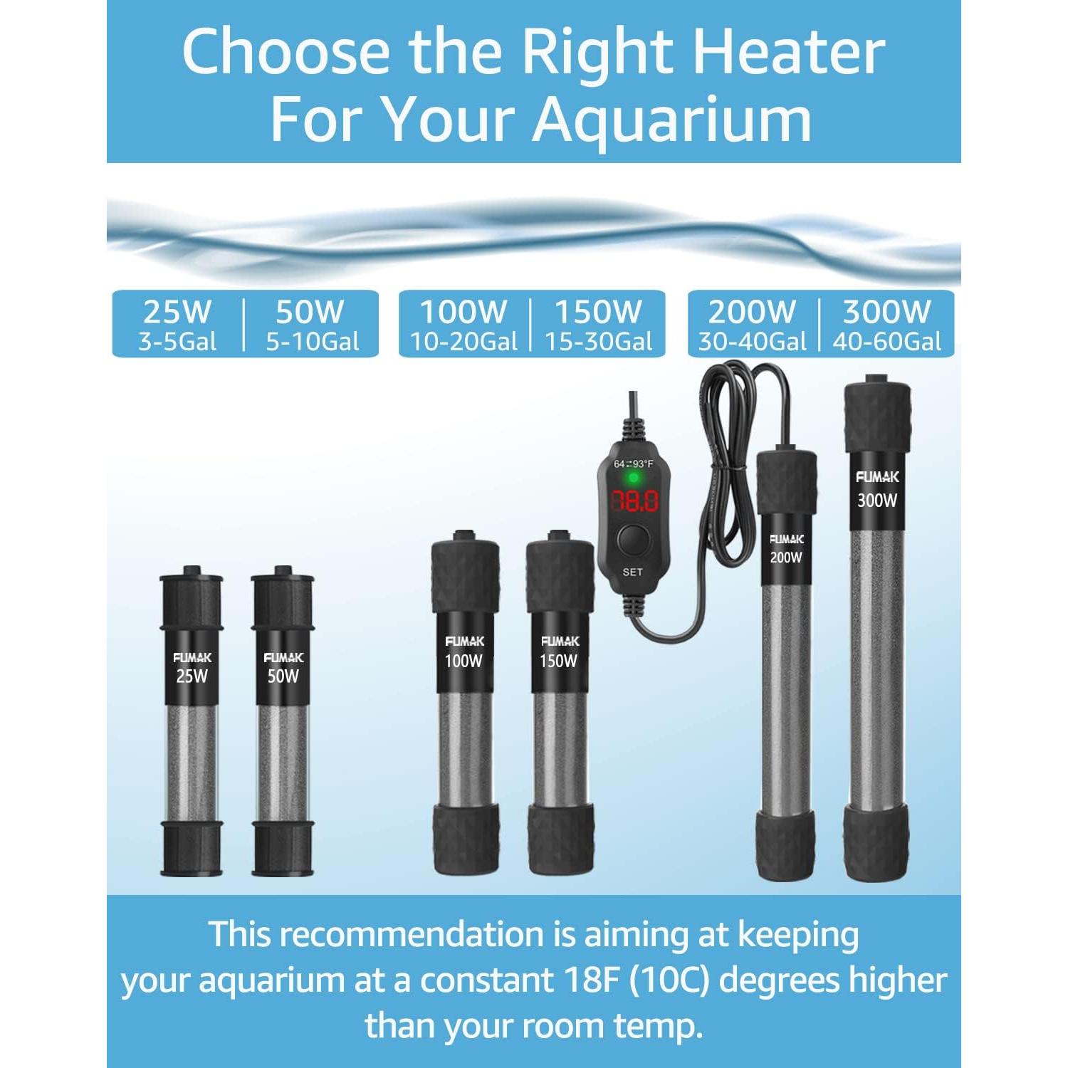 Calentador de Acuario 300W Waayon con Pantalla Digital LED