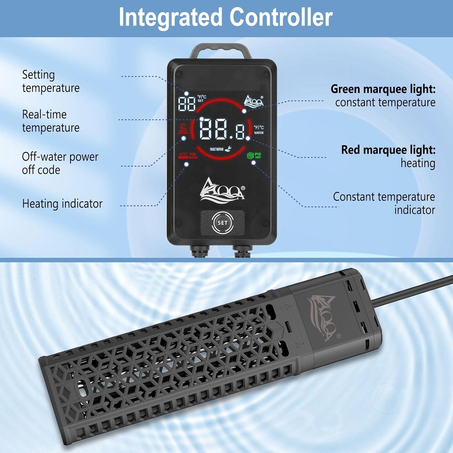 Calentador de Acuario AQQA 500W para 200 a 300 Litros