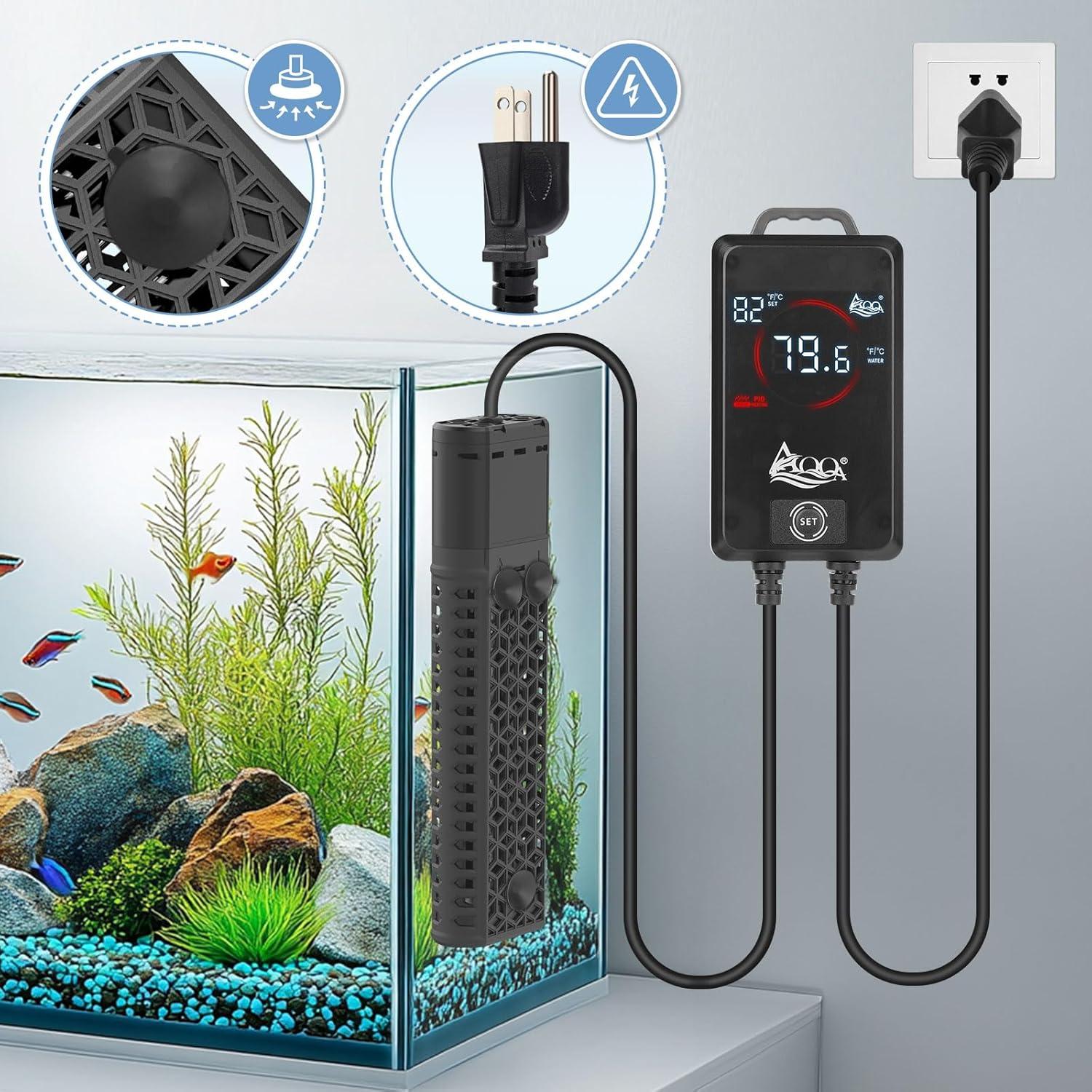 Calentador de Acuario AQQA 500W para 200 a 300 Litros