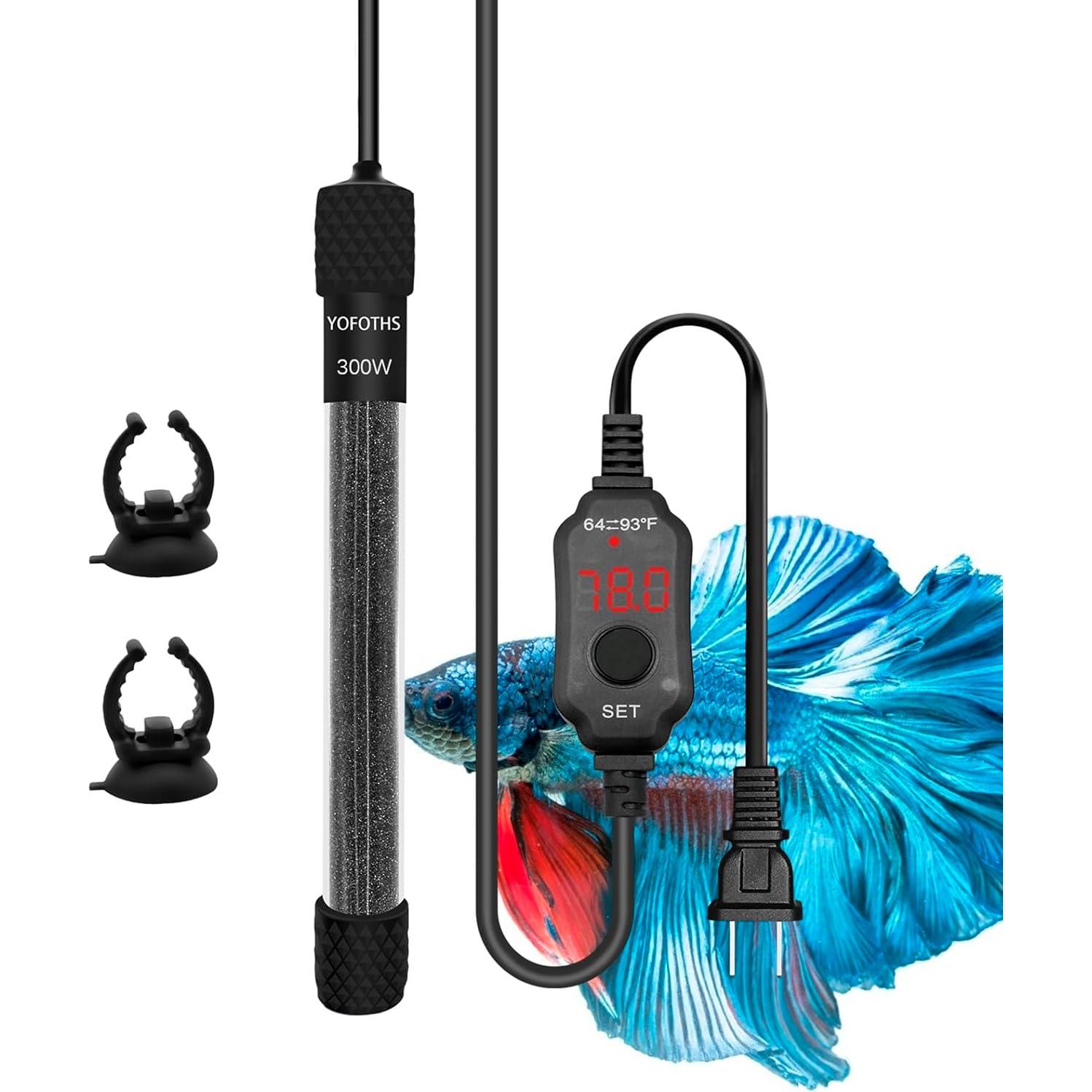 Calentador de Acuario YOFOTHS 300W con Termostato Digital