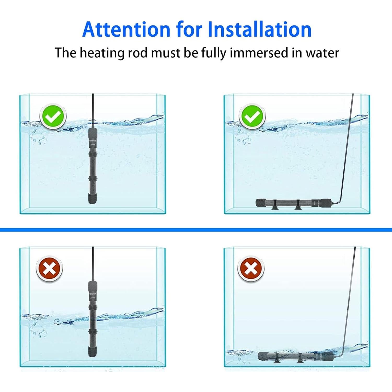 Calentador de Acuario YOFOTHS 300W con Termostato Digital