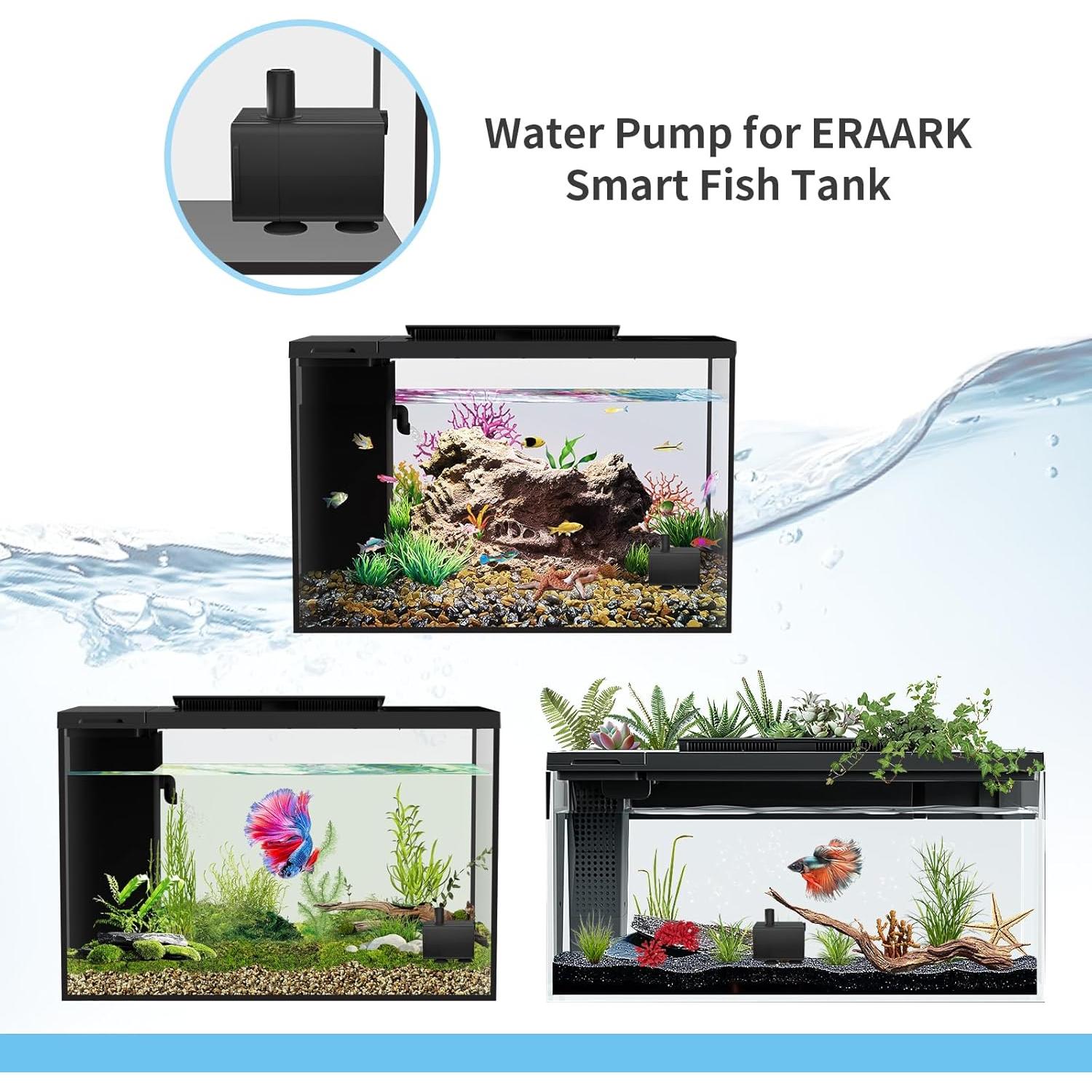 Bomba de Agua Silenciosa ERAARK 50GPH 190L/H para Acuario