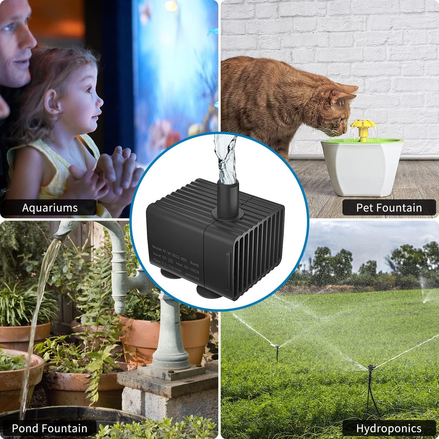 Bomba de Agua Silenciosa ERAARK 50GPH 190L/H para Acuario