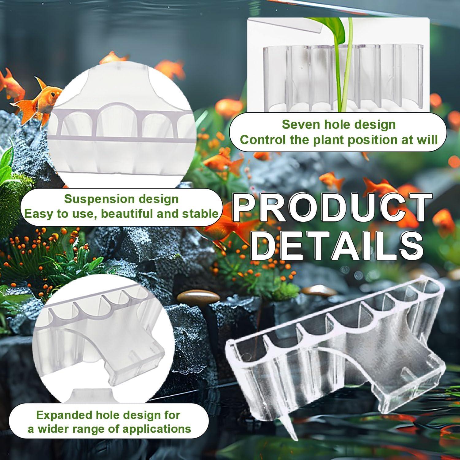 Soporte de Planta para Acuario Aidmi 2PC Transparente 7 Agujeros
