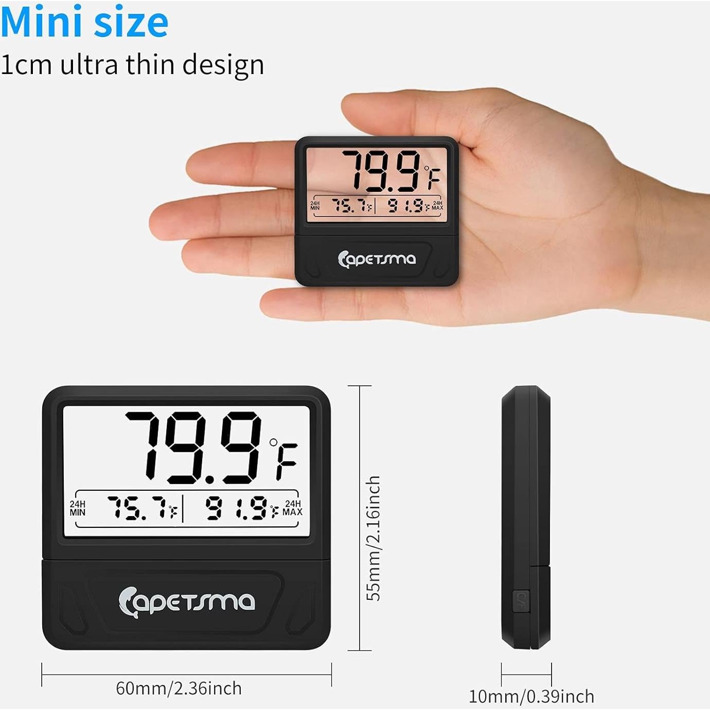 Termómetro Digital para Acuario Capetsma CA-03 LCD 3" Preciso