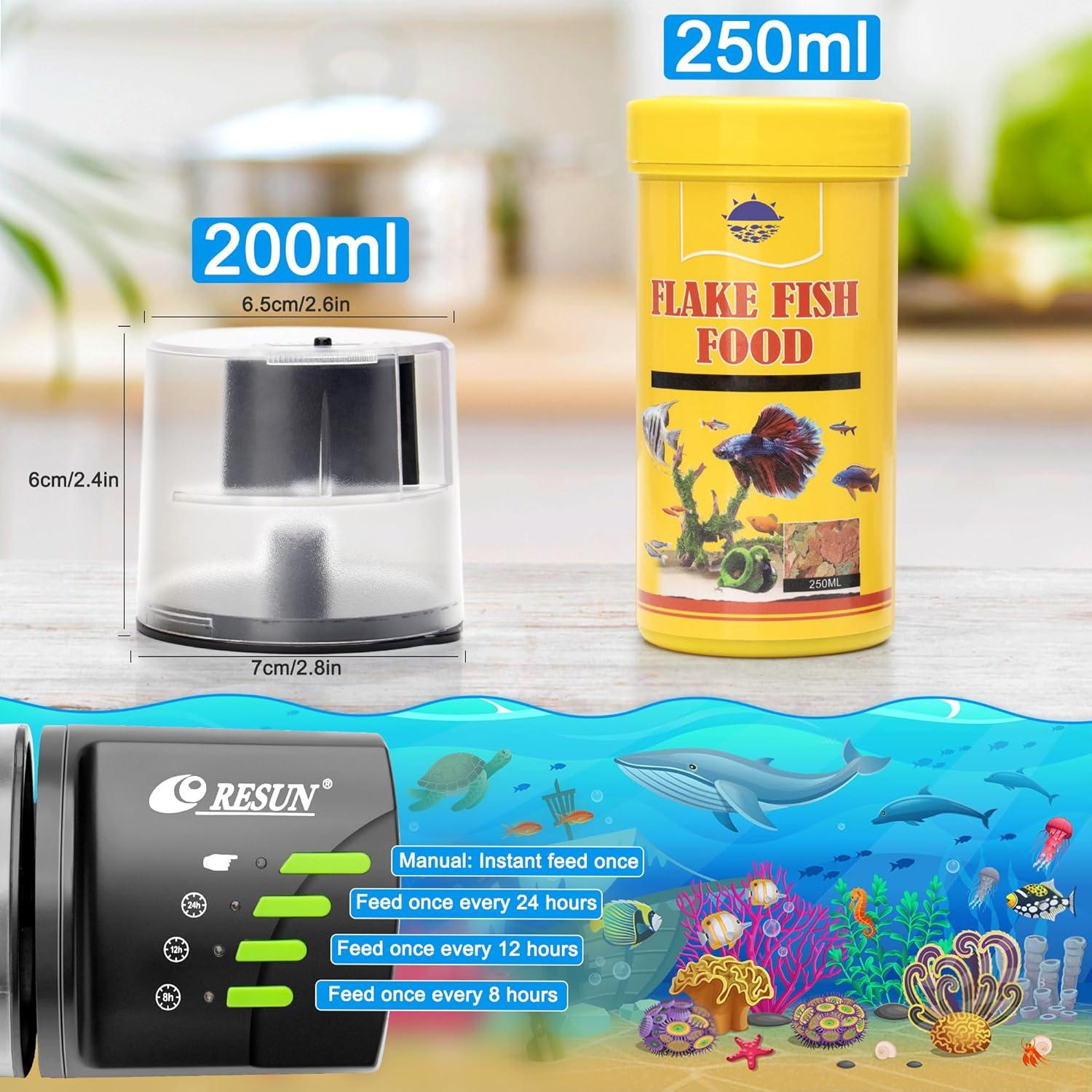 Alimentador Automático de Peces Ycozy Resun AF2020 200ml