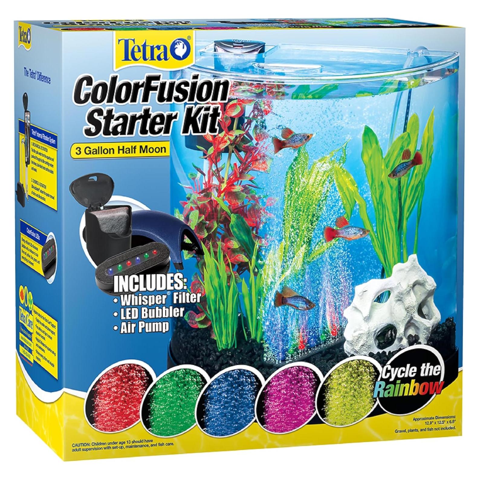 Acuario Tetra de 11.4 Litros con Filtro y Luz LED Colorida