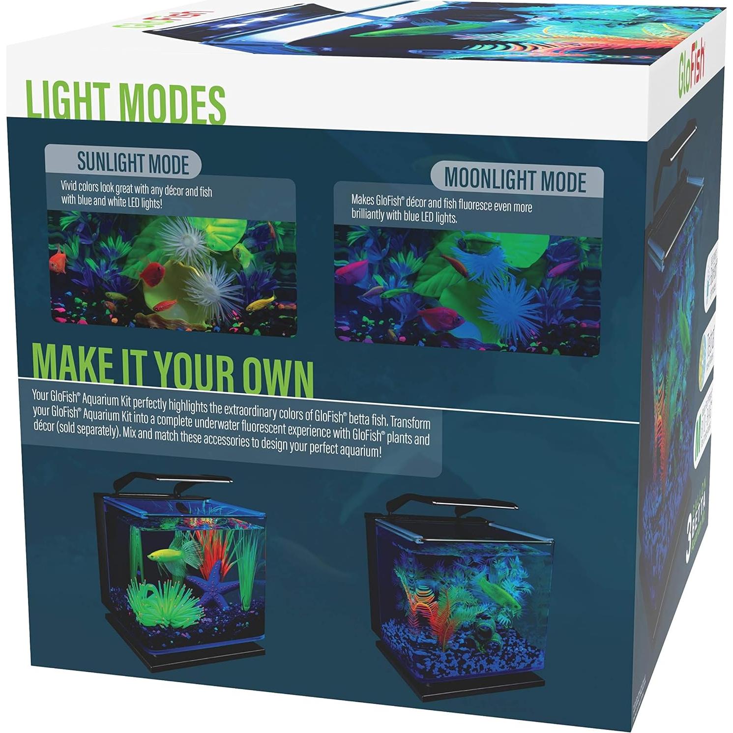 Kit Acuario GloFish Betta 11.36L con LED y Filtro Tetra