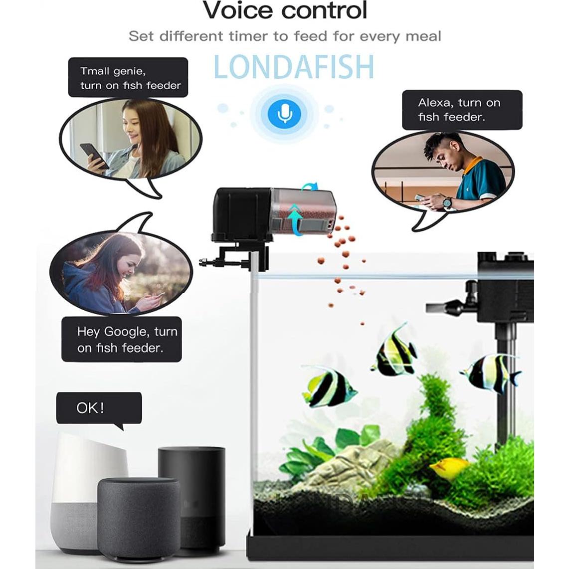 Alimentador Automático de Peces LONDAFISH WiFi Control Voz