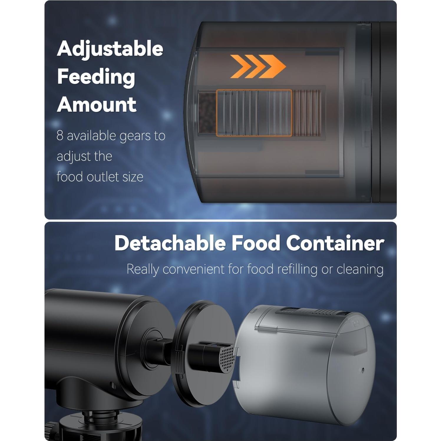 Alimentador Automático de Peces Pawfly 200 ml USB Ajustable