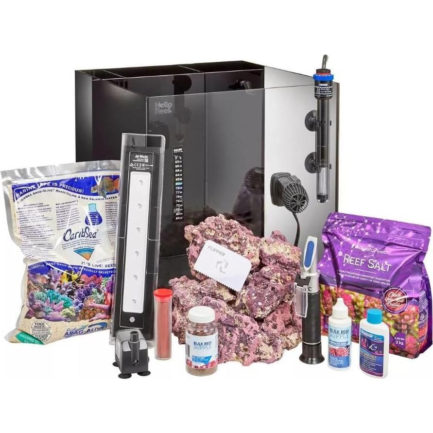 Kit Acuario Agua Salada 56.8L HelloReef con LED y Filtración