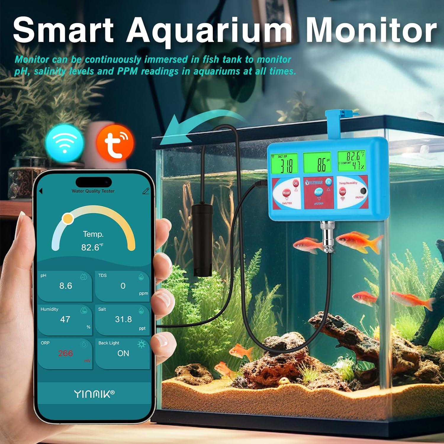 Medidor Digital de pH y Salinidad 6 en 1 UIUZMAR para Acuarios