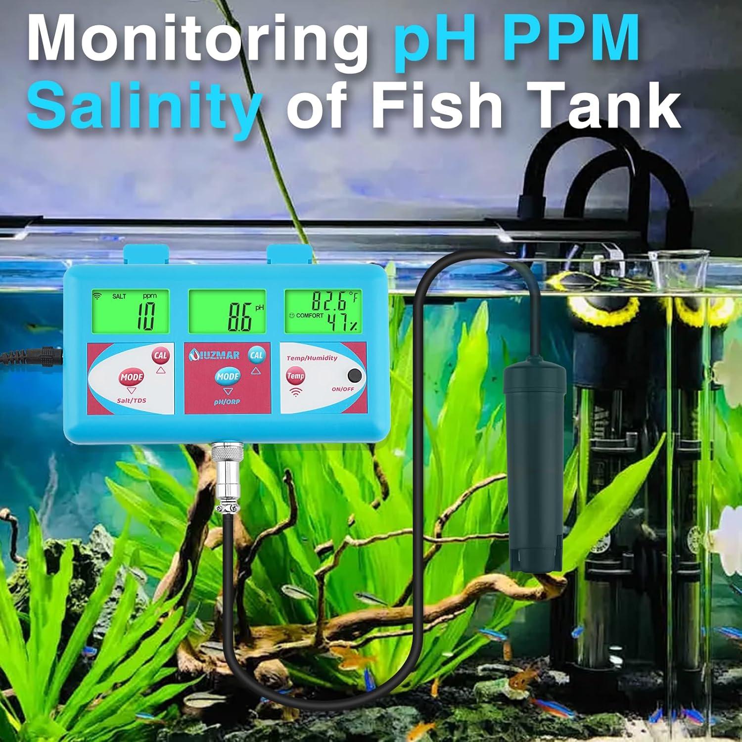 Medidor Digital de pH y Salinidad 6 en 1 UIUZMAR para Acuarios