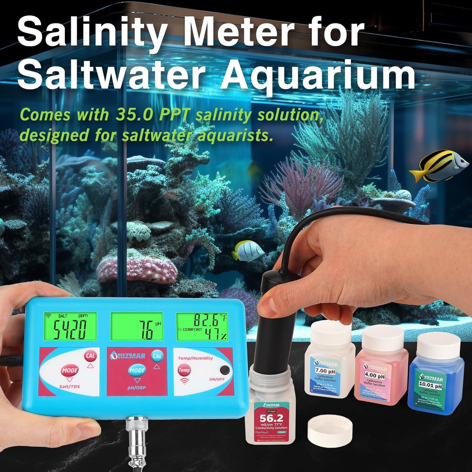 Medidor Digital de pH y Salinidad 6 en 1 UIUZMAR para Acuarios