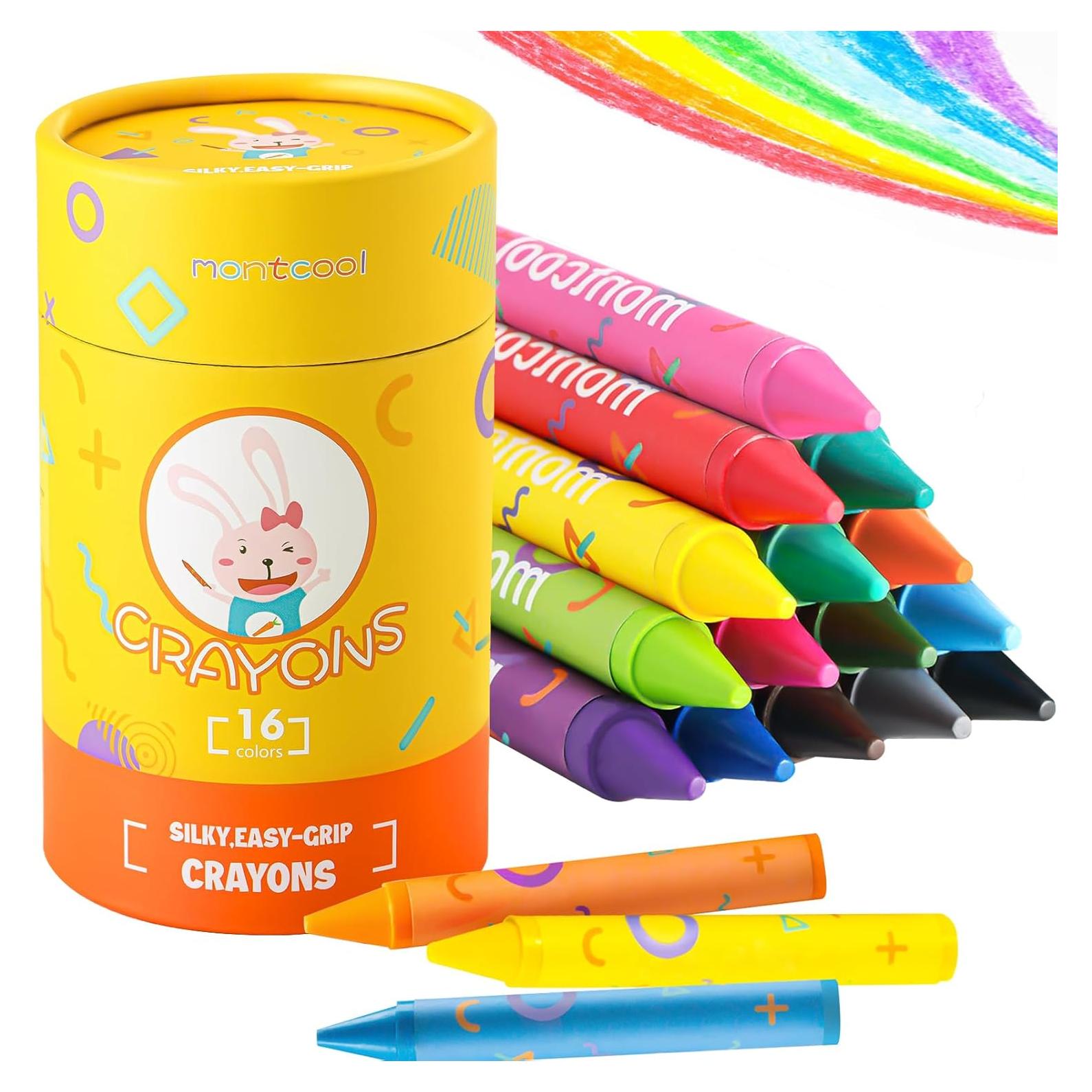 Crayones Jumbo Montcool 16 Colores No Tóxicos para Niños