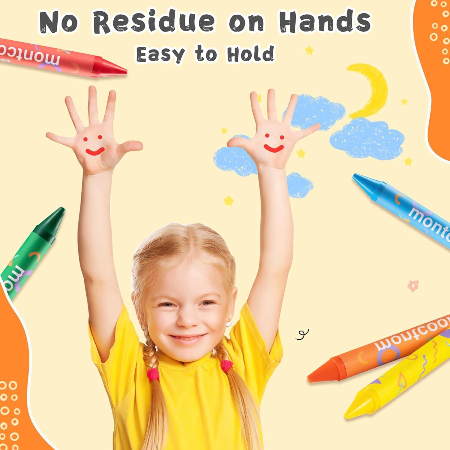 Crayones Jumbo Montcool 16 Colores No Tóxicos para Niños