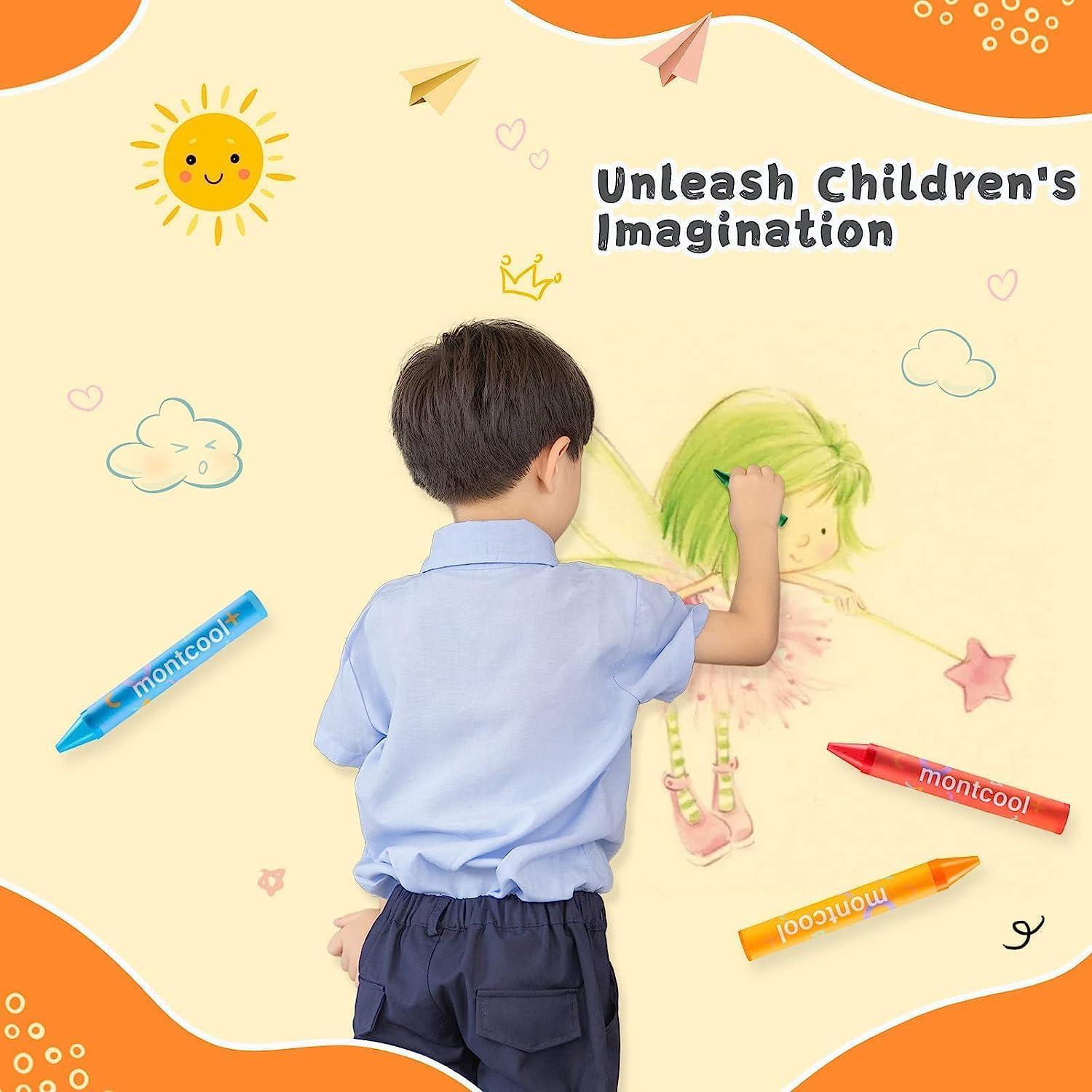 Crayones Jumbo Montcool 16 Colores No Tóxicos para Niños